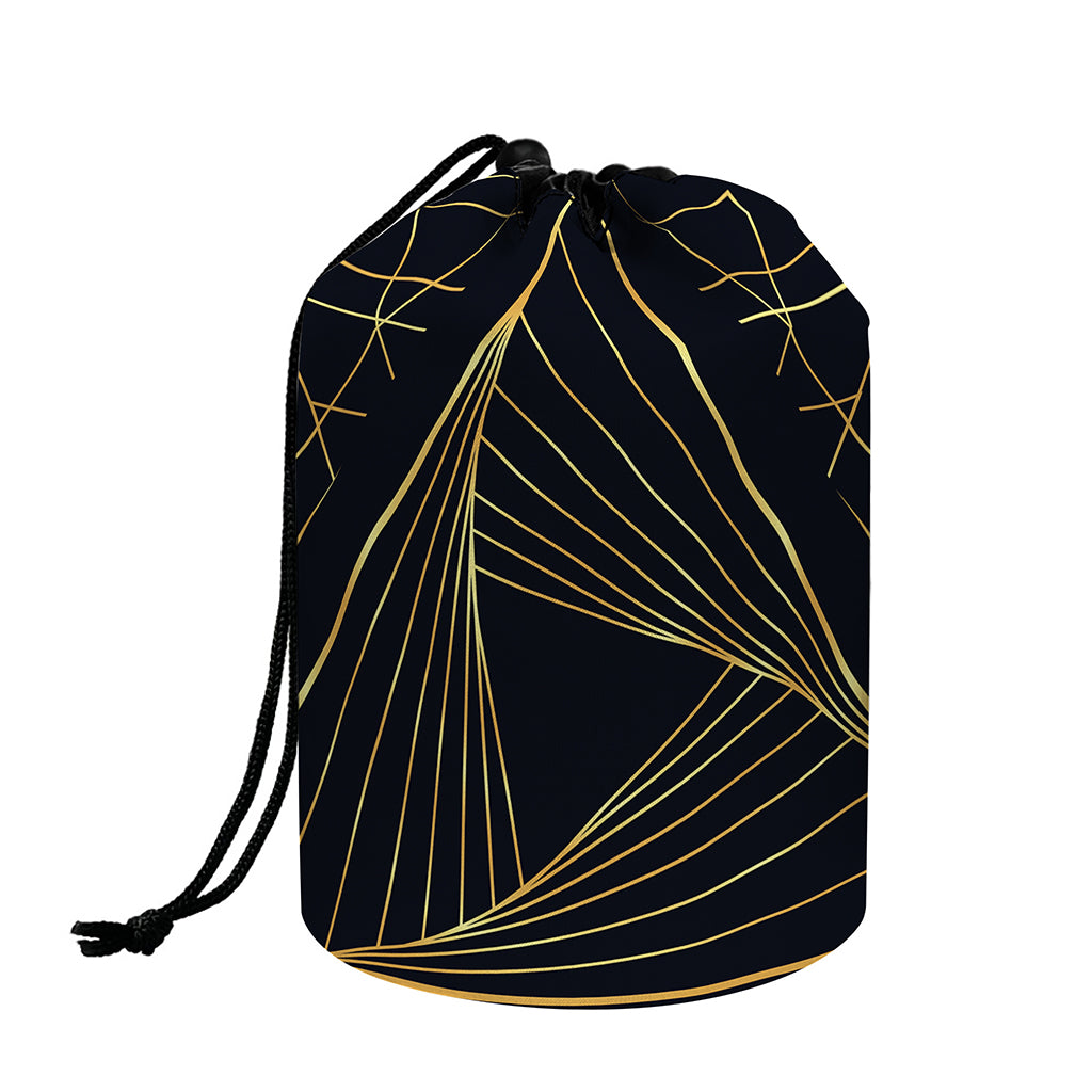 Golden Pyramid Print Drawstring Makeup Bag
