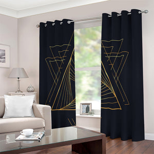 Golden Pyramid Print Extra Wide Grommet Curtains