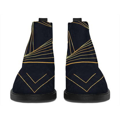 Golden Pyramid Print Flat Ankle Boots