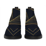 Golden Pyramid Print Flat Ankle Boots