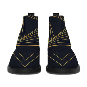 Golden Pyramid Print Flat Ankle Boots