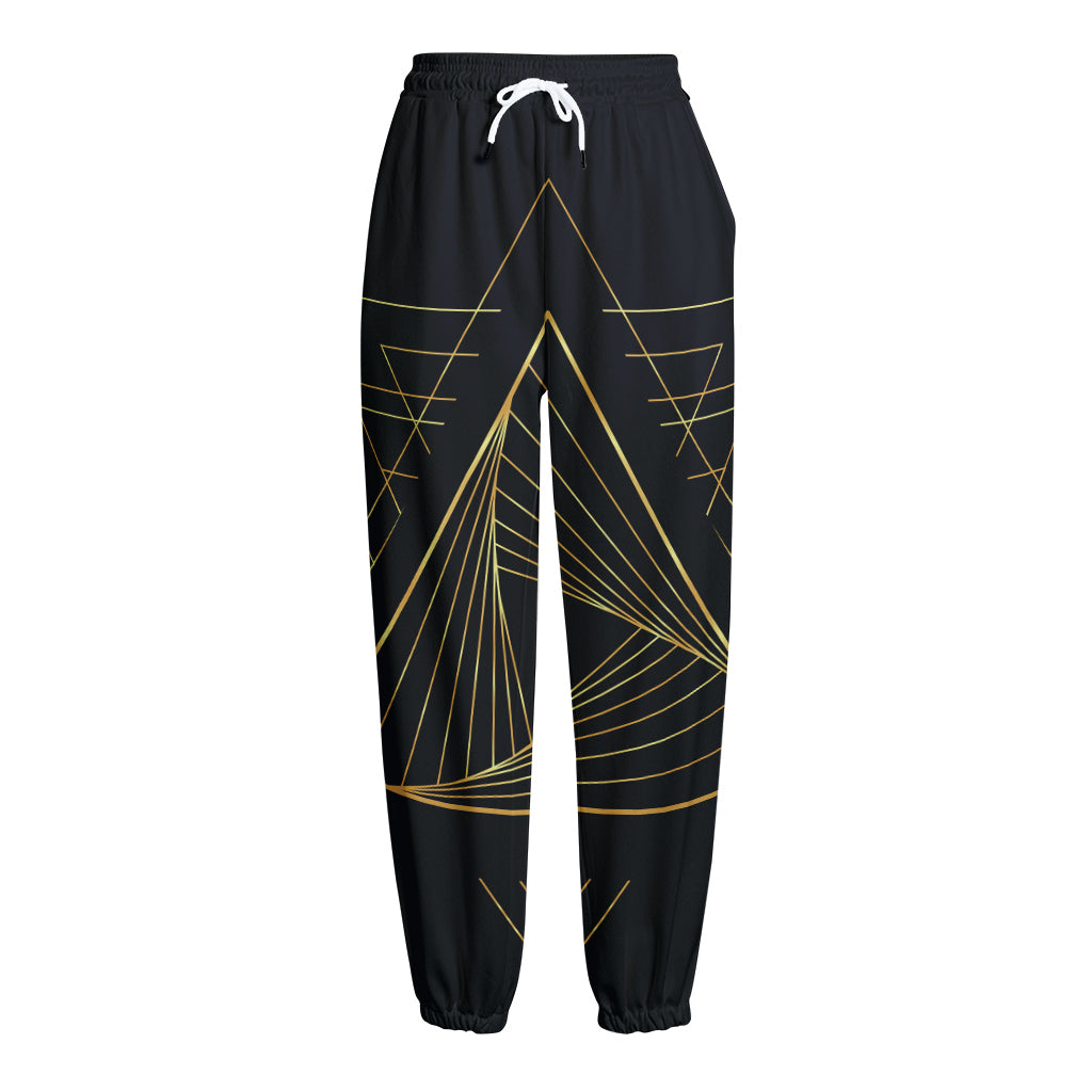 Golden Pyramid Print Fleece Lined Knit Pants