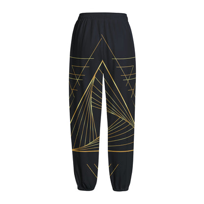 Golden Pyramid Print Fleece Lined Knit Pants
