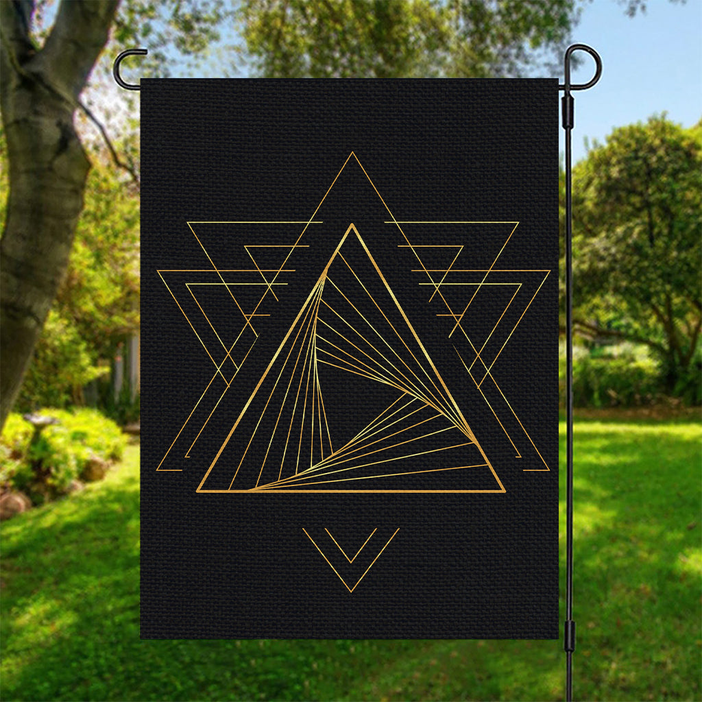 Golden Pyramid Print Garden Flag