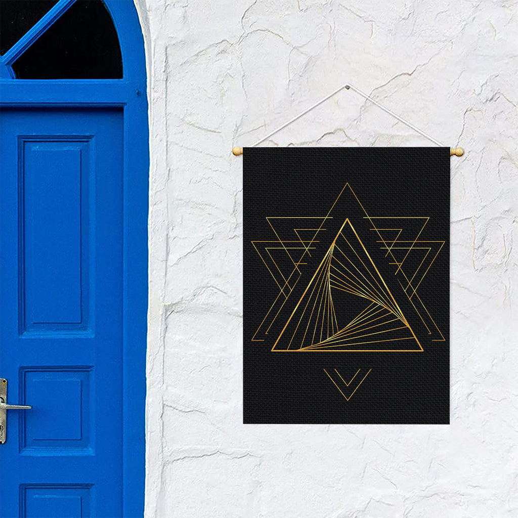 Golden Pyramid Print Garden Flag