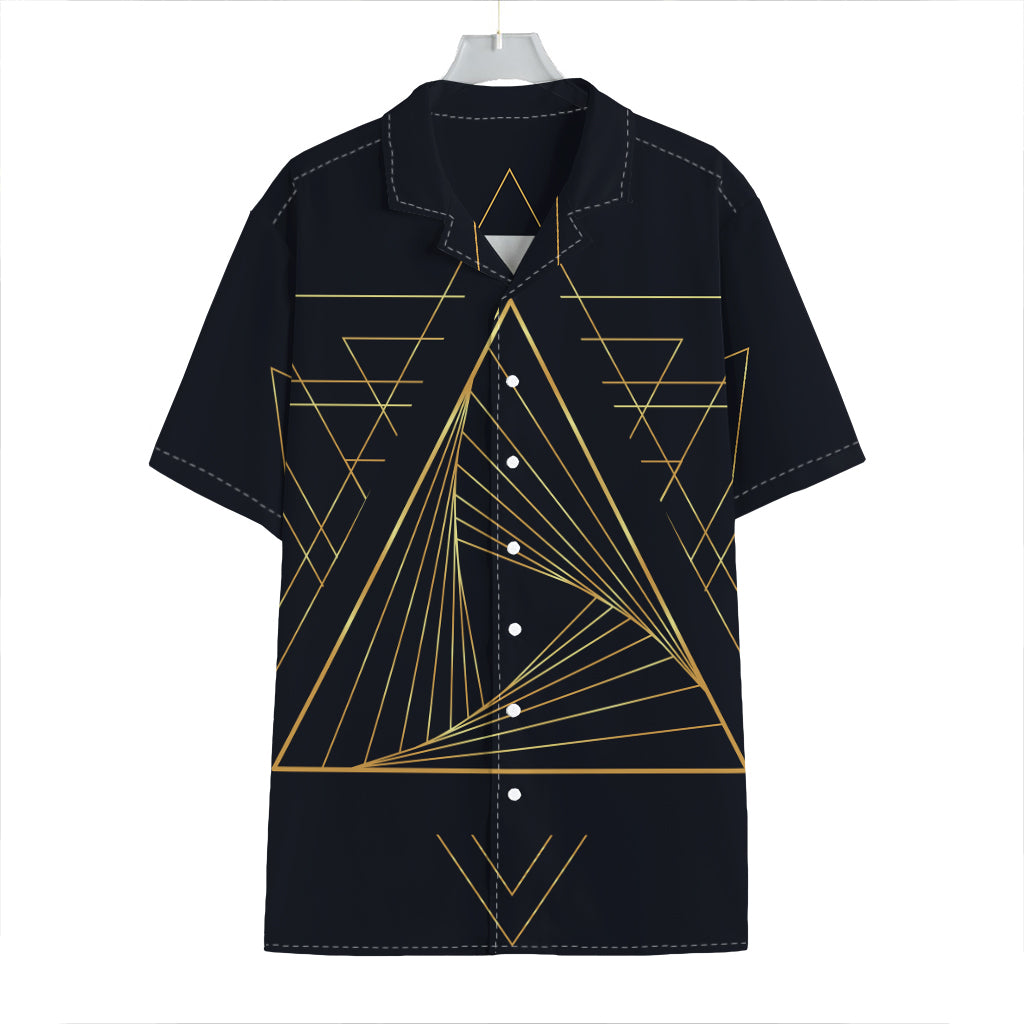 Golden Pyramid Print Hawaiian Shirt