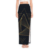 Golden Pyramid Print High Slit Maxi Skirt