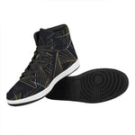 Golden Pyramid Print High Top Leather Sneakers