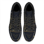 Golden Pyramid Print High Top Leather Sneakers