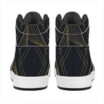 Golden Pyramid Print High Top Leather Sneakers