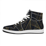 Golden Pyramid Print High Top Leather Sneakers