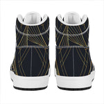 Golden Pyramid Print High Top Leather Sneakers