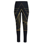 Golden Pyramid Print High-Waisted Pocket Leggings