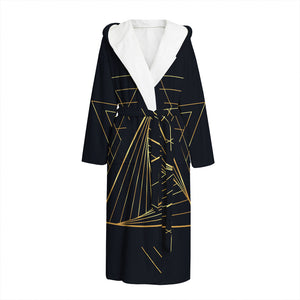 Golden Pyramid Print Hooded Bathrobe