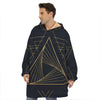 Golden Pyramid Print Hoodie Blanket