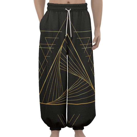 Golden Pyramid Print Lantern Pants