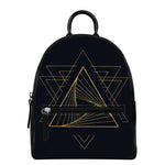 Golden Pyramid Print Leather Backpack