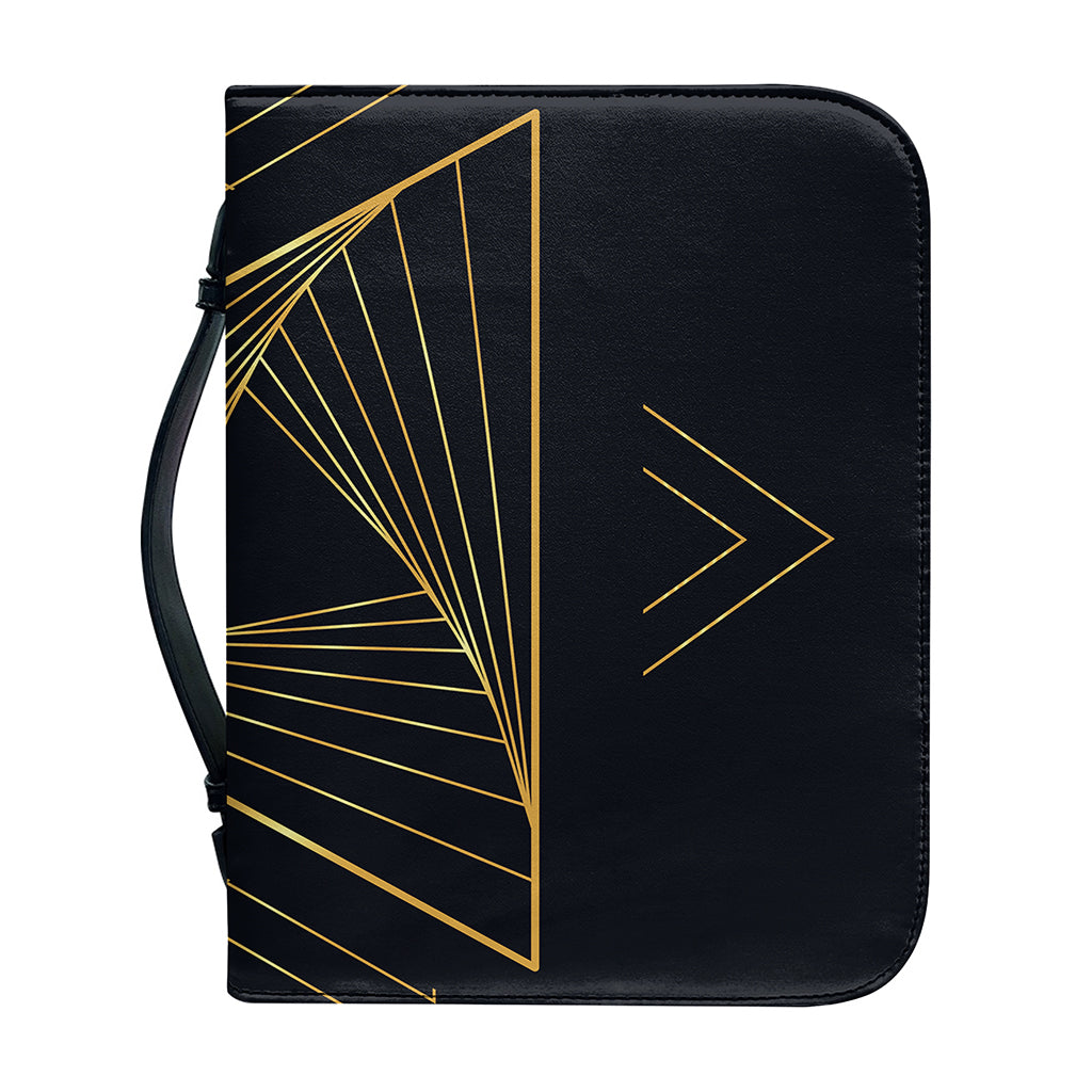 Golden Pyramid Print Leather Bible Cover