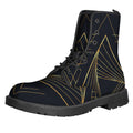 Golden Pyramid Print Lace-Up Boots