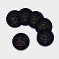 Golden Pyramid Print Leather Coaster Set