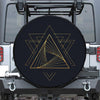 Golden Pyramid Print Leather Spare Tire Cover