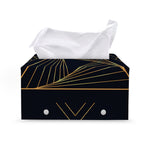Golden Pyramid Print Leather Tissue Box Cover