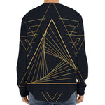 Golden Pyramid Print Long Sleeve Baseball Jersey