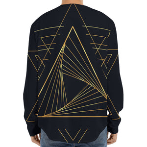 Golden Pyramid Print Long Sleeve Baseball Jersey