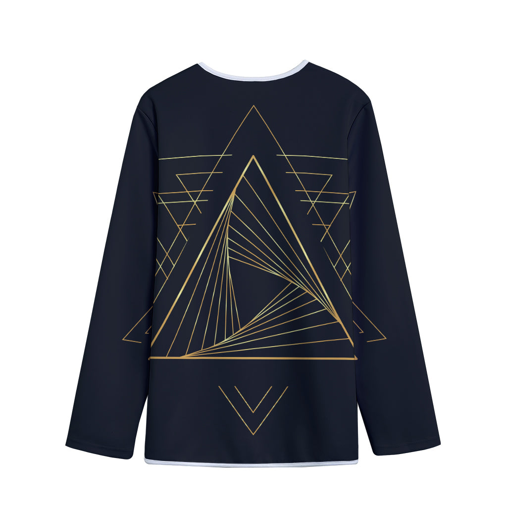 Golden Pyramid Print Long Sleeve Short Coat