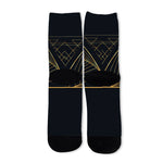 Golden Pyramid Print Long Socks