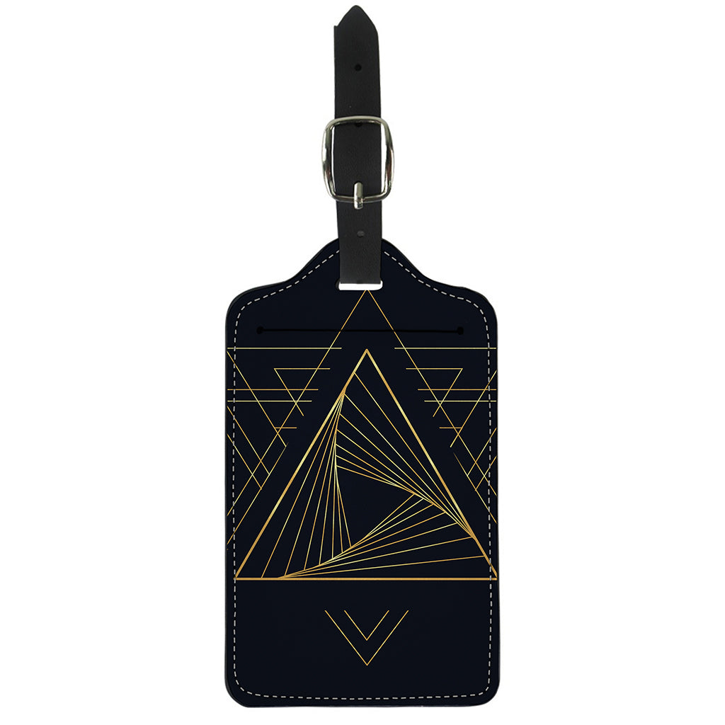 Golden Pyramid Print Luggage Tag