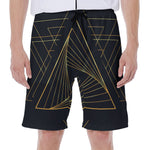 Golden Pyramid Print Men's Beach Shorts