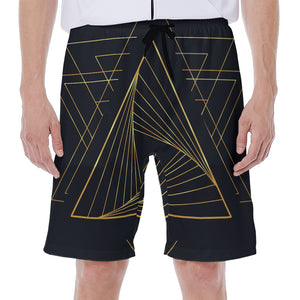 Golden Pyramid Print Men's Beach Shorts