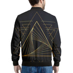 Golden Pyramid Print Men's Bomber Jacket