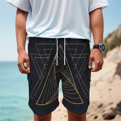 Golden Pyramid Print Men's Cargo Shorts