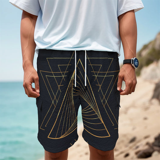 Golden Pyramid Print Men's Cargo Shorts