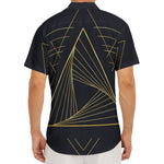 Golden Pyramid Print Men's Deep V-Neck Shirt