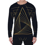 Golden Pyramid Print Men's Long Sleeve T-Shirt
