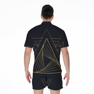 Golden Pyramid Print Men's Rompers