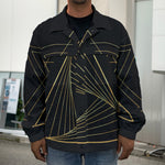 Golden Pyramid Print Men's Shirt Jacket