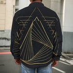 Golden Pyramid Print Men's Shirt Jacket