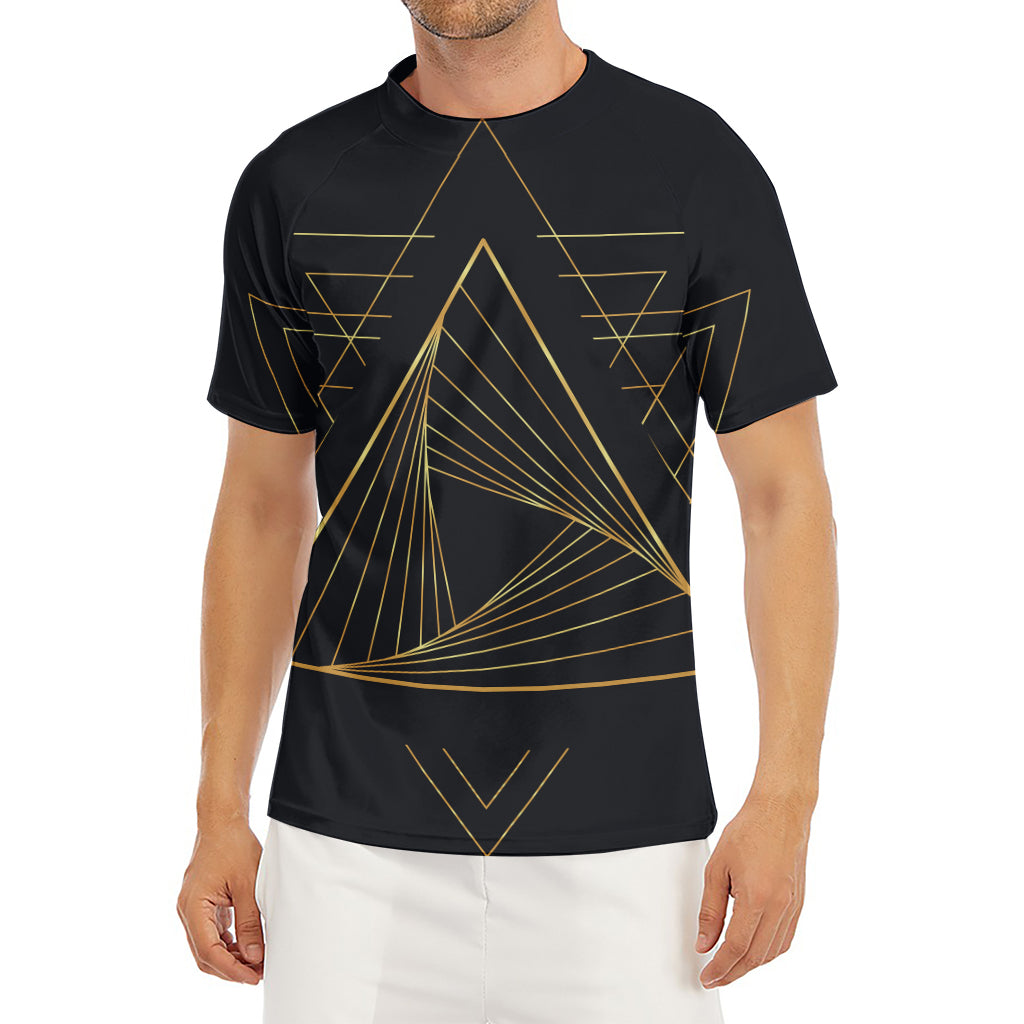 Golden Pyramid Print Men's Short Sleeve Rash Guard