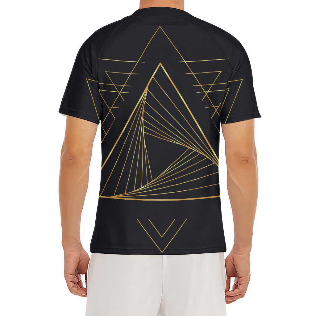 Golden Pyramid Print Men's Short Sleeve Rash Guard