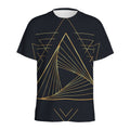 Golden Pyramid Print Men's Athletic T-Shirt