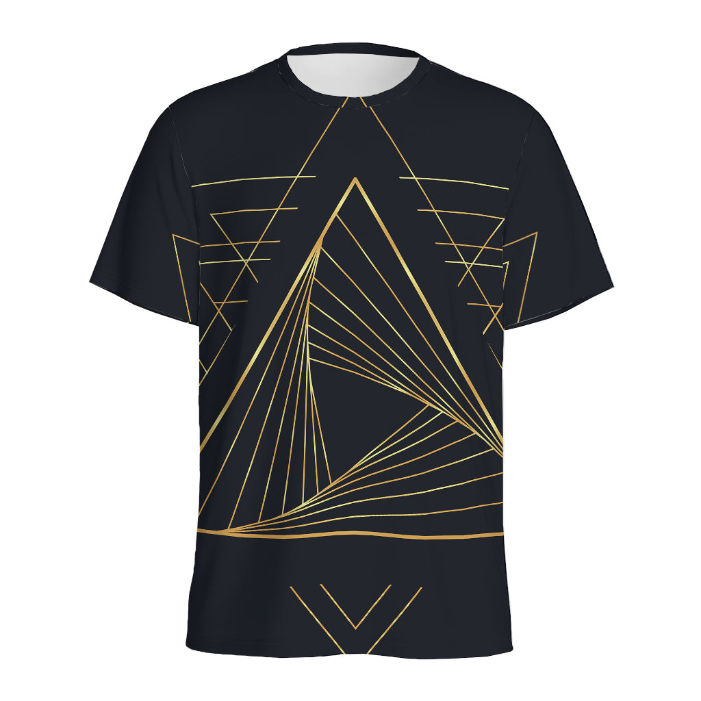 Golden Pyramid Print Men's Sports T-Shirt