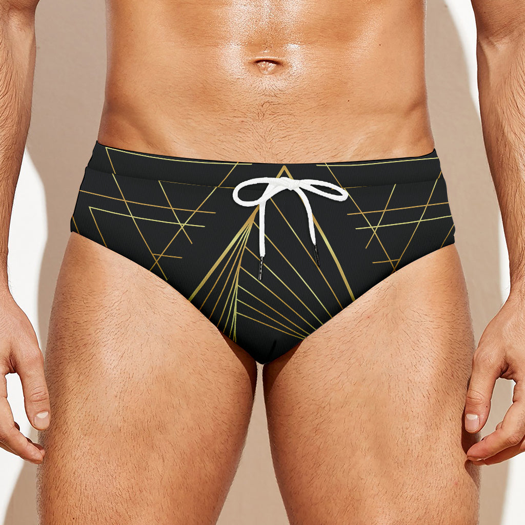 Golden Pyramid Print Men's Swim Briefs