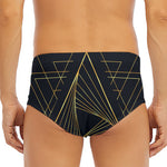 Golden Pyramid Print Men's Triangle Swim Briefs