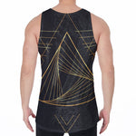 Golden Pyramid Print Men's Velvet Tank Top