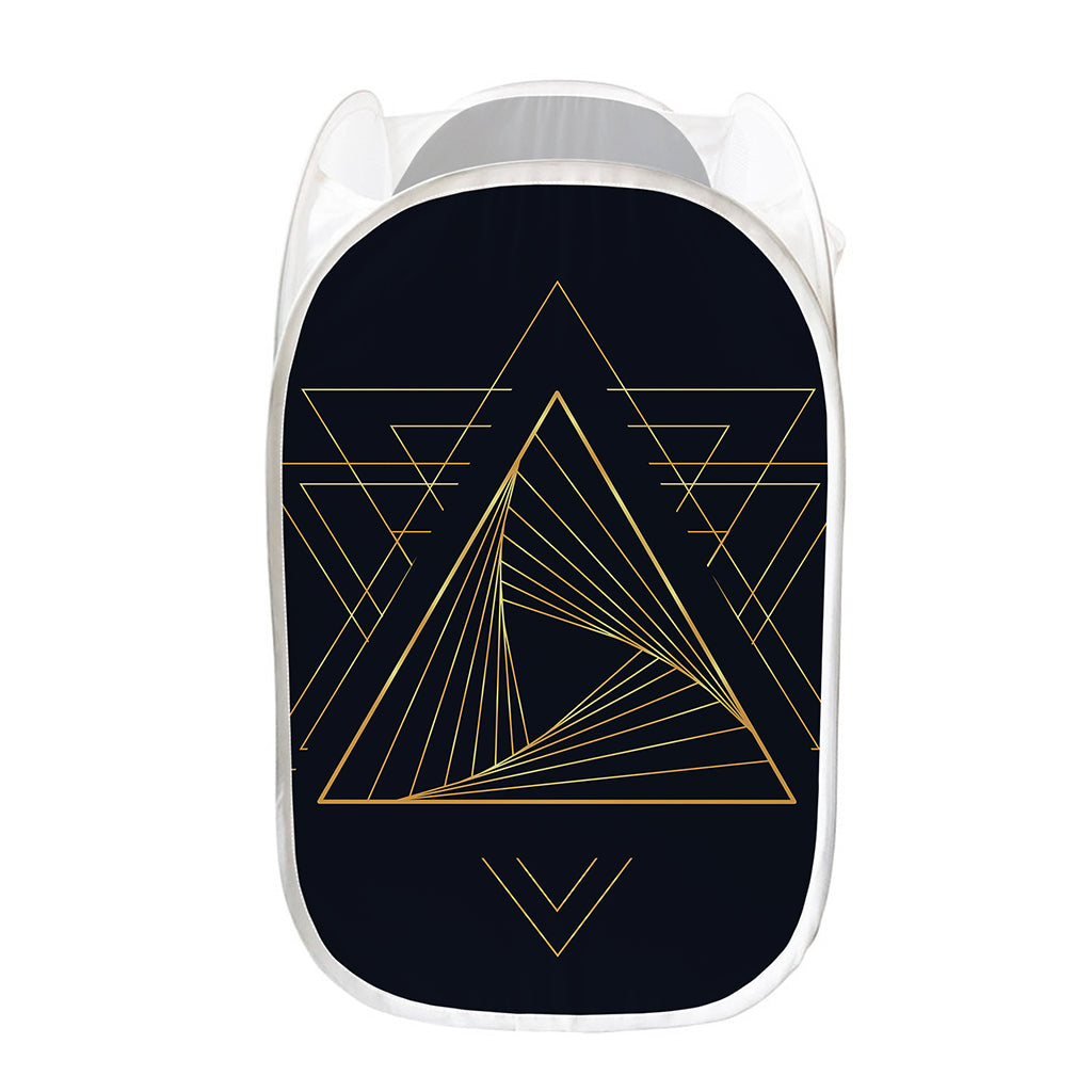 Golden Pyramid Print Mesh Laundry Hamper
