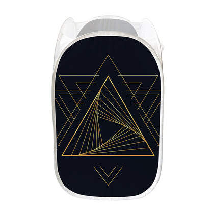 Golden Pyramid Print Mesh Laundry Hamper